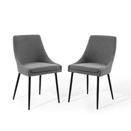 PATIO TRASERO Viscount Upholstered Fabric Dining Chairs - Black & Charcoal PA1732619